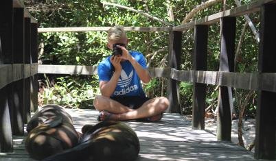 Social Media volunteer taking a shot of local wildlife